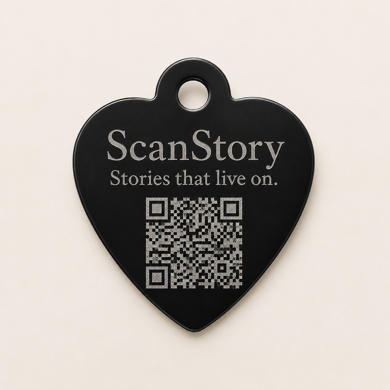 ScanStory pet heart memorial tag