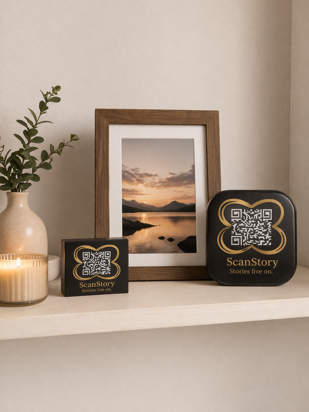 ScanStory shelf memorial display